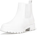 Women's Chelsea Ankle Boots - Elastic Side Panels, Round Toe and Flat Low Heel for Daily Casual Wear - 6