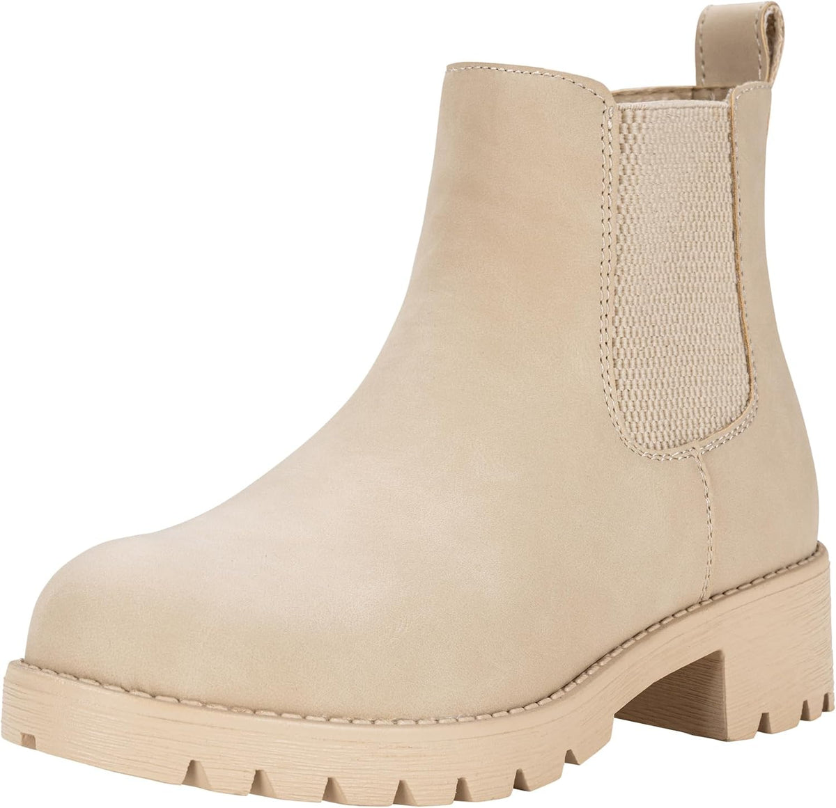 Women's Chelsea Ankle Boots - Elastic Side Panels, Round Toe and Flat Low Heel for Daily Casual Wear - 6