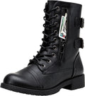 Women's Lace Up Mid Calf Combat Boots, photo 1